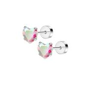 Boucle d'Oreille Femme Edelstein Lot de 2 boucles d'oreilles à tige en acier inoxydable 20 g en forme de cœur et de fleur for femme, jolies mini perles for piercing tragus et cartilage.(S2-2pcs)