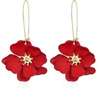 Boucle D'oreille Fleur pour Femmes,Boucles D'oreilles Pendentif Fleur de Bohème Pétale,Boucles d'oreilles Femme Pétales,Boucles d'oreilles pour Fêtes d'Été Cadeau pour femme