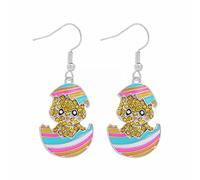 Boucle D'Oreille Homme Dessin animé mignon lapin pendantes d'oreilles lapin Joyeuses Pâques oeuf carotte boucle d'oreille d'oreilles de Pâques dessin animé mignon (Z, One Size)