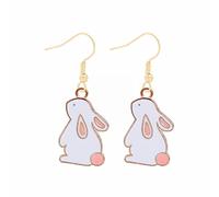 Boucle D'Oreille Homme Dessin animé mignon lapin pendantes d'oreilles lapin Joyeuses Pâques oeuf carotte boucle d'oreille d'oreilles de Pâques dessin animé mignon (W, One Size)