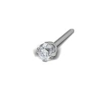 Boucle D'oreille Individuelle Studex - Puce En Or Blanc 9 Carats Avec Oxyde De Zirconium 3mm