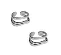Boucle d'oreille irrégulière en forme de C double couche ligne oreille clip cartilage boucles d'oreilles bijoux élégants accessoires pour femme clip doré