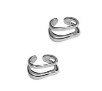 Boucle d'oreille irrégulière en forme de C double couche ligne oreille clip cartilage boucles d'oreilles bijoux élégants accessoires pour femme