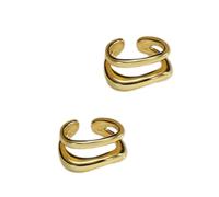 Boucle d'oreille irrégulière en forme de C double couche ligne oreille clip cartilage boucles d'oreilles bijoux élégants accessoires pour femme