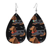 Boucle D'Oreille, J'Adore Mes Chiens Teckels, Leather Earrings, Impression, Confortables, Boucle D'Oreille En Cuir Pour Femmes Cadeau Decorations