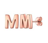 Boucle d'oreille Lettre M Or Rose Argent Clous d'oreilles Initiale Femme Bijoux Boucles d'oreilles avec Lettres pour Enfant Fille