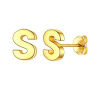 Boucle d'oreille Lettre S Or Enfant Clous d'oreilles Initiale Argent Femme Bijoux Boucles d'oreilles avec Lettres pour Fille