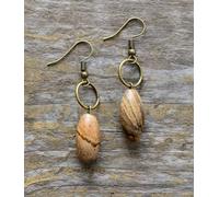 Boucle d'oreille olive en jaspe