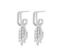 Boucle D'Oreille Pendante Mariage, Boucle D Oreille Pendantes Argent Plaqué Argent Zircone Cubique Blé 20X15mm pour Femme Saint Valentin Bijoux