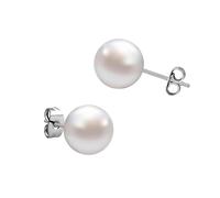 Boucle d'oreille Perle de Culture,Naturelles d'Eau Boucles pour Raffinés Idée Femme Cadeau Anniversaire ou Noël,Argent 925 Anti-allergique,Lot de Perle Boucle Doreille pour Femme Bijoux(8 paires)