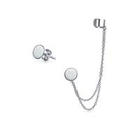 Boucle D'Oreille Personnalisée Initiale De A À Z Disque Circulaire Double Chaîne Lobe D'Oreille Cartilage Clip Sur Hélice Chaîne Longue Linéaire Bande Enveloppante Manchette D'Oreille Ensemble De