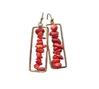 Boucle D'Oreille Pierre, Onyx Rouge Gravier Boucles D'Oreilles Avec Rectangle Pendentif Dangle Crochet Boucles D'Oreilles Pierres Précieuses Boucles D'Oreilles Cristal Reiki Chakra Bijoux Cadeau Po