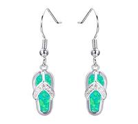 Boucle d'oreille pour les femmes et les filles, plage d'été femmes strass tongs pendentif crochet boucles d'oreilles bijoux cadeau - vert élégant et populaire Professionnel et attractif