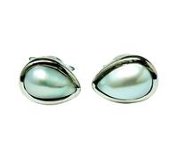 Boucle d'oreille puce en perle d'eau douce naturelle rare 10x7mm | Fabriquée en argent sterling 925 plaqué argent | Forme poire plaquée, puce solitaire lisse, style minimaliste | LK_VSTD_0878