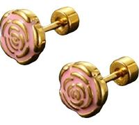 Boucle d'oreille rétro rose KP23580