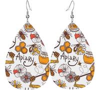 Boucle D'Oreille Rucher À Miel De Campagne Boucles D'Oreille Pendantes Lightweight Leather Earrings Confortables Boucle D'Oreilles Pendantes En Cuir Pour Fête Decorations
