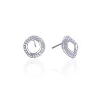 Boucle D'Oreille Vintage, Clou Argent 925 Boucle D'Oreille Zircone Cubique Géométrie Creuse Irrégulière pour Femme Nouvelle Année Bijoux