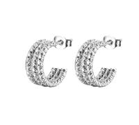 Boucle Doreille Vintage Femme, Boucles D'Oreilles Femme Argent Clou Acier Inoxydable en Forme de C 6X15mm pour Fête Des Pères Bijoux