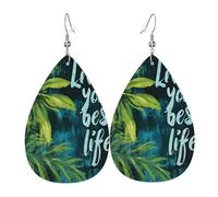 Boucle D'Oreille Vivez Pleinement Votre Vie Boucles D'Oreilles Légères Forme De Goutte Pendantes Pour Fêtes Femme Bijoux