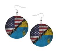 Boucle D'Oreilles Pendantes En Cuir Drapeau Américain Rwandais Vintage Boucles D'Oreilles Femme Tendance Boucles D'Oreille Pendantes Confortables Boucle D'Oreille Pour Fête Filles