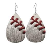 Boucle D'Oreilles Pendantes En Cuir, Gros Plan Sur Un Lacet De Baseball, Leather Earrings, Tendance, Légères, Boucle D'Oreille En Cuir Pour Filles Fête Femmes