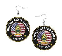 Boucle D'Oreilles Pendantes En Cuir Premier Combattant De L'Armée Américaine Au Vietnam, Retraité Boucles D'Oreilles Femme Tendance Boucles D'Oreille Pendantes Légères Boucle D'Oreille