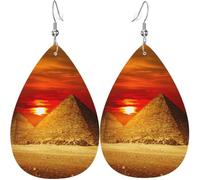 Boucle D'Oreilles Pendantes En Cuir Pyramides Égyptiennes Égypte Boucles D'Oreille Pendantes Lightweight Boucles D'Oreilles Femme Tendance Boucle D'Oreille Pour Fête Decorations