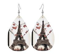 Boucle D'Oreilles Pendantes En Cuir Tour Eiffel J'Aime Paris Leather Earrings Lightweight Boucles D'Oreilles Femme Tendance Boucle D'Oreille Pour Filles Decorations