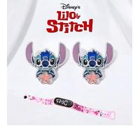 Boucle d'oreilles Stitch argent fleur + Montre Stitch Lcd OFFERTE