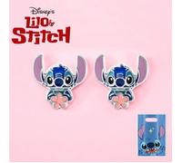 Boucle d'Oreilles Stitch Argent Fleur + Sac Collector