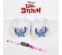 Boucle d'oreilles Stitch Disney créoles argent + Montre Stitch Lcd OFFERTE