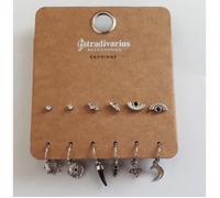 Boucle d'oreilles - STRADIVARIUS - Argenté - 3 paires - 6 pcs unité - Femme
