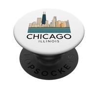 Boucle du Centre-Ville de Chicago Windy City, côté sud, rivière North 312 PopSockets PopGrip Adhésif