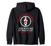 Boucle Jesus Never Said Life is Easy John 16:33 Sweat à Capuche