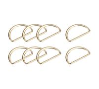 Boucle métallique SOURCING MAP Métal Forme D 8Pcs 40mm 2.6mm Épais Anneaux Soudés pour Sangle Vêtements Sacs Ceinture Doré