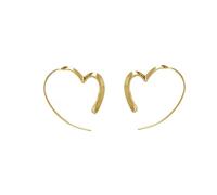 Boucle Oreille Femme d'oreilles à pour femme - d'oreilles tendance en forme de cœur en argent - Cadeau Goujons Senior Léger Spectacle contracté Crochet Boucle D'Oreille (Gold, One Size)