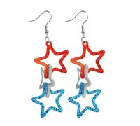 Boucle Oreille Homme Trois designs rotatifs combinés avec des boucles d'oreilles en forme d'étoile à cinq branches en forme de cœur scintillantes (A, 8x3cm)