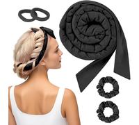 Boucle Sans Chaleur, 5pcs Bandeau De Bigoudis Sans Chaleur, Ensemble De Bigoudis Sans Chaleur, Bigoudi Boucle Cheveux De Sommeil Doux, Boucle Sans Chaleur Boudin, Pour Tous Types Cheveux(Noir)