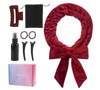 Boucle Sans Chaleur, 8 PCS Boudin Cheveux Rouleau Heatless Hair Curlers, Doux Heatless Hair Curlers, Boucles sans Chaleur pour Cheveux Moyens et Longs, Rouge