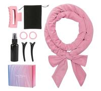 Boucle Sans Chaleur, 8 PCS Boudin Cheveux Rouleau Heatless Hair Curlers, Doux Heatless Hair Curlers, Boucles sans Chaleur pour Cheveux Moyens et Longs, Rose