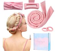 Boucle Sans Chaleur,Boudin Cheveux Rouleau Heatless Hair Curlers Velours Bigoudi Boucle Curling Rod Headband de Coiffure Bricolage