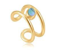 Boucled’oreille Ania earcuff loi argent Haie de 925m plaqué 14k collection d'or Abalone Turning Tides double anneau