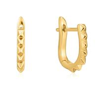 Boucled’oreille ANIA loi HAIE argent 925m plaqué 14k collection d'or de Spike It Up pics lisses en relief