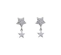 Boucled’oreille Argent sterling 925, étoile de 7 mm avec pierres combinée à une étoile unie de 5 mm.