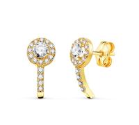 Boucled’oreille Bague de première communion en or 18 carats sertie de zirconiums cubiques de 12,5 mm