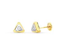 Boucled’oreille Bague triangulaire en or bicolore 18 carats, lisse de 7 mm