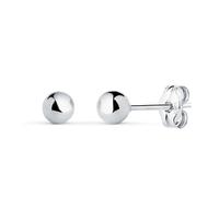 Boucled’oreille bille lisse de 4 mm en or blanc 18 carats