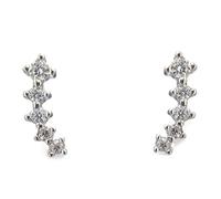 Boucled’oreille Boucles d'oreilles grimpantes en argent sterling 925, 11 mm, avec zircones cubiques de tailles variées