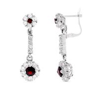 Boucled’oreille Boucles d'oreilles longues en or blanc 18 carats de 33 mm, serties de zirconiums cubiques.
