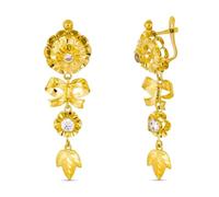 Boucled’oreille Chaînes cuplaquées longues en or 18 carats avec zircones cubiques